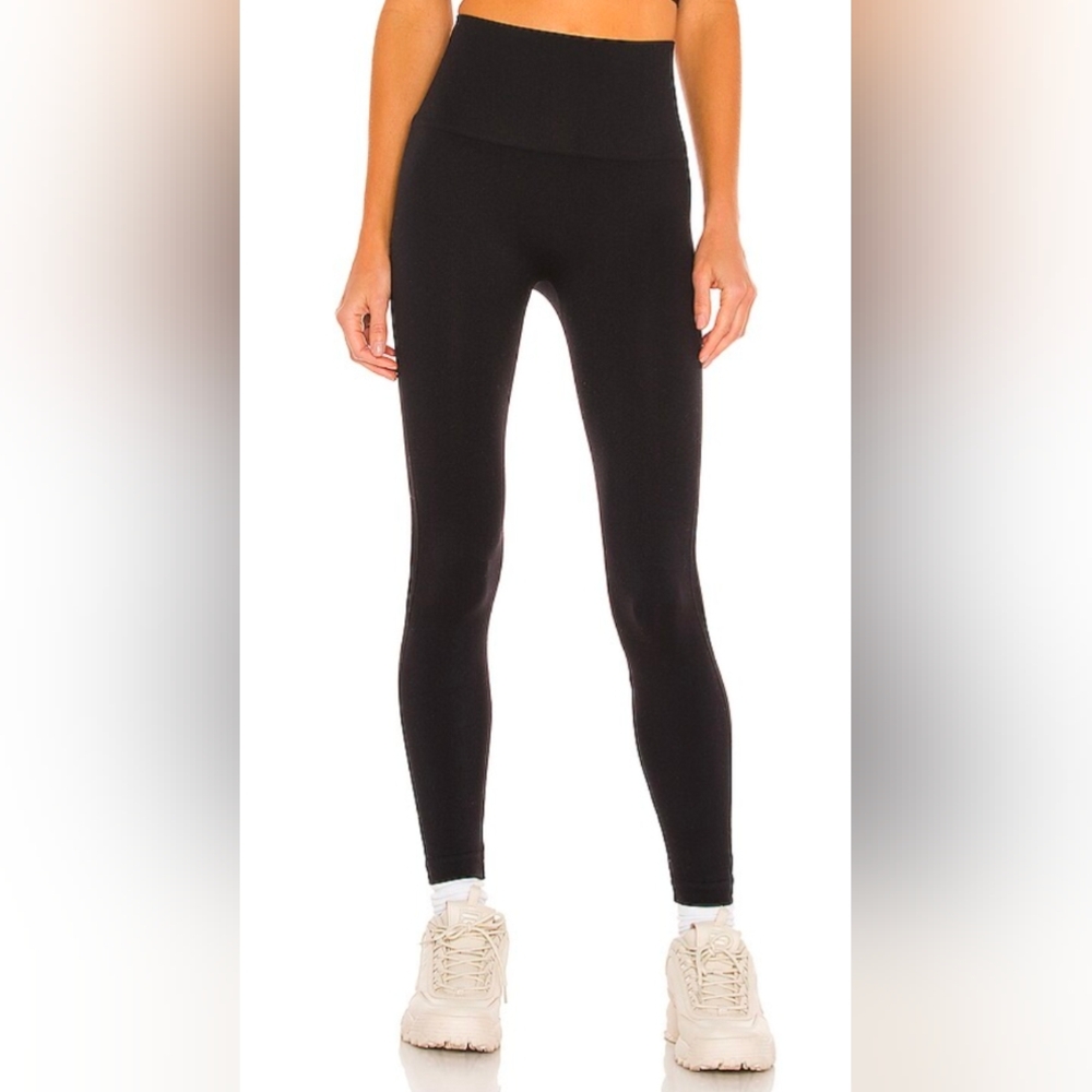 SPANX Look At Me Now Seamless Leggings, Very Black, Size Large